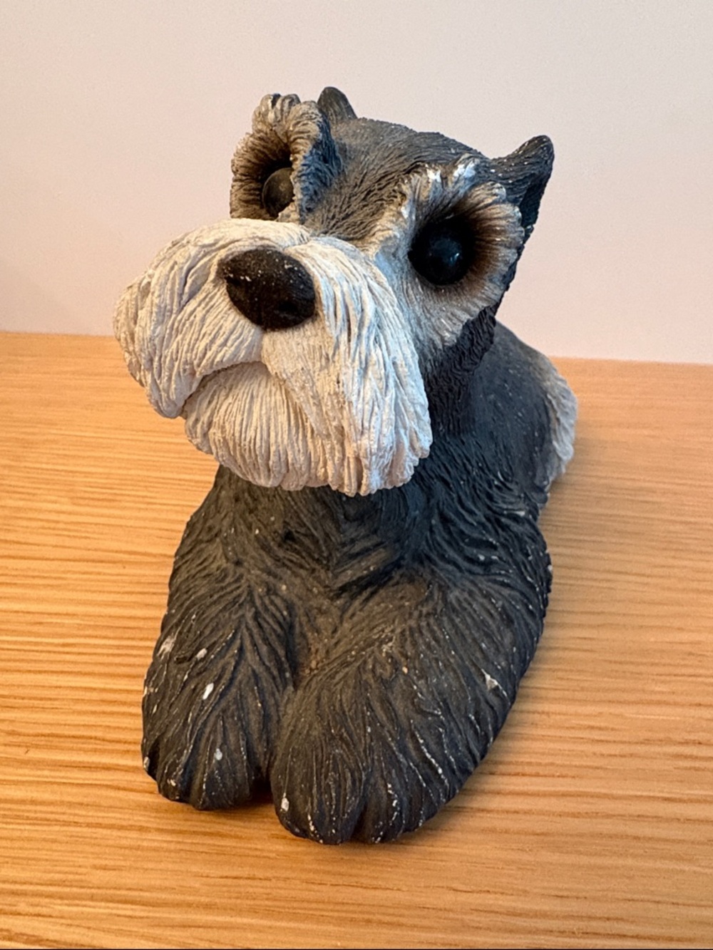 Vintage Sandicast Black Schnauzer Figurine Sculpture by Sandra Brue, 1981